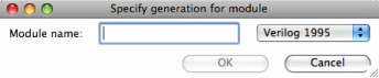 CDD Creation Module Generation Window